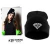 Fashionable Wool Knit Hat with Diamonds Embroidery, Hip-hop Style, Warm and Comfortable for Snowboarding and Running
