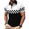 Men's Short Sleeved Polo Shirt, Digital Print, Button Up