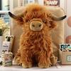 25cm Simulation Highland Cow Plush Animal Doll Soft Stuffed Highland Cow Plush Toy Kawaii Kids Baby Gifts Toy Home Room Decor