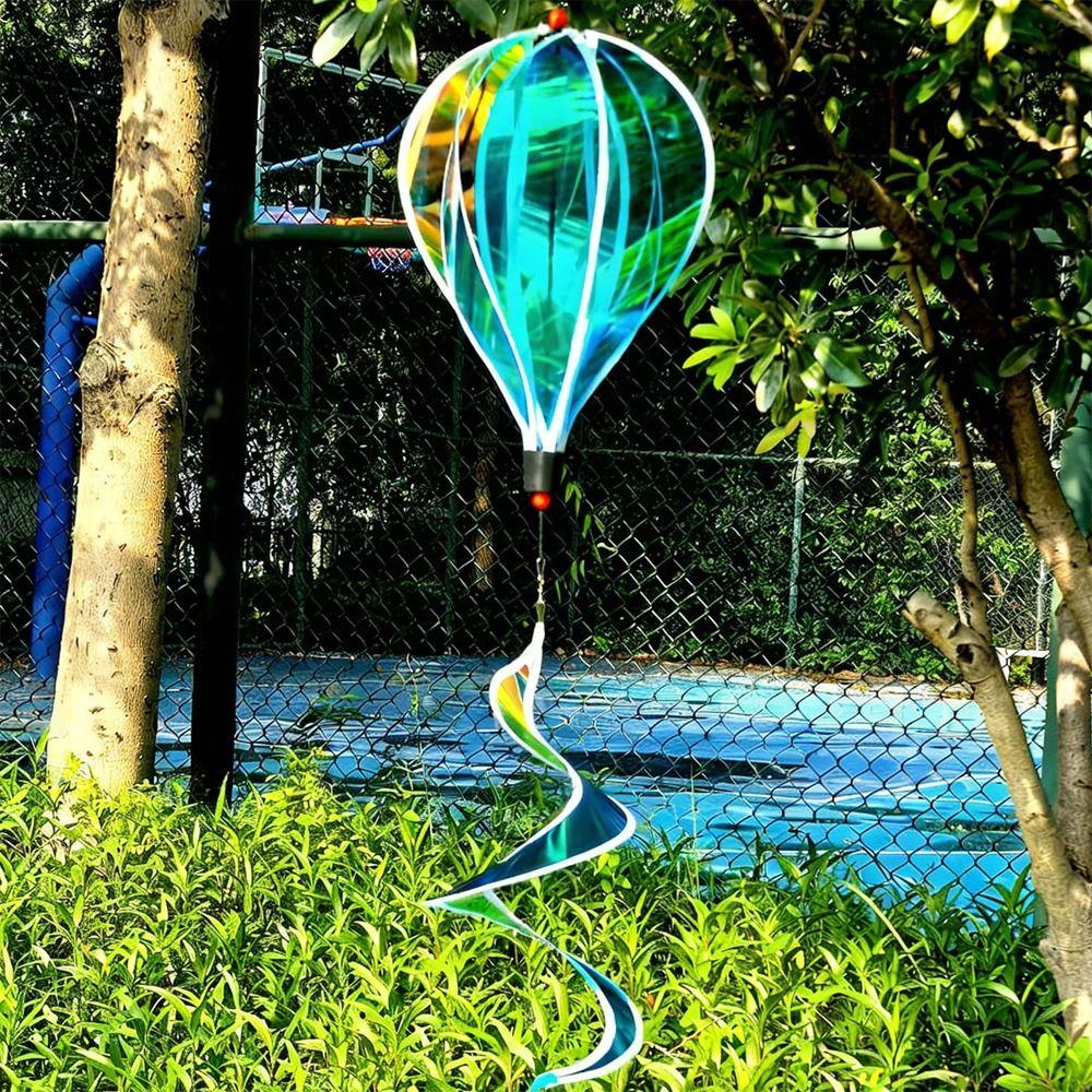 Giant Size Hot Air Balloon Spinners Rainbow Colors Color-changing Film Wind Spinners Striped Tie Dye Plastic Material