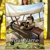 Custom Name Wallace & Gromit Theme Printed Blanket - Perfect for Couch, Bed, Travel & Outdoor Use | Machine Washable, Cozy & Durable.