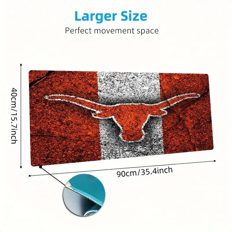 Texas Longhorns Color Mouse Pad Large Gaming Table Cushion Non-slip Laptop Tablet Big Mousepad XXL Mat Mini PC Playmat With Lock edge