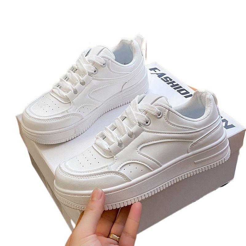 Autumn Little White Shoes Female Student Shoes New Campus Style Pure White Ultra-light Thick-soled Versatile Casual Board Shoes