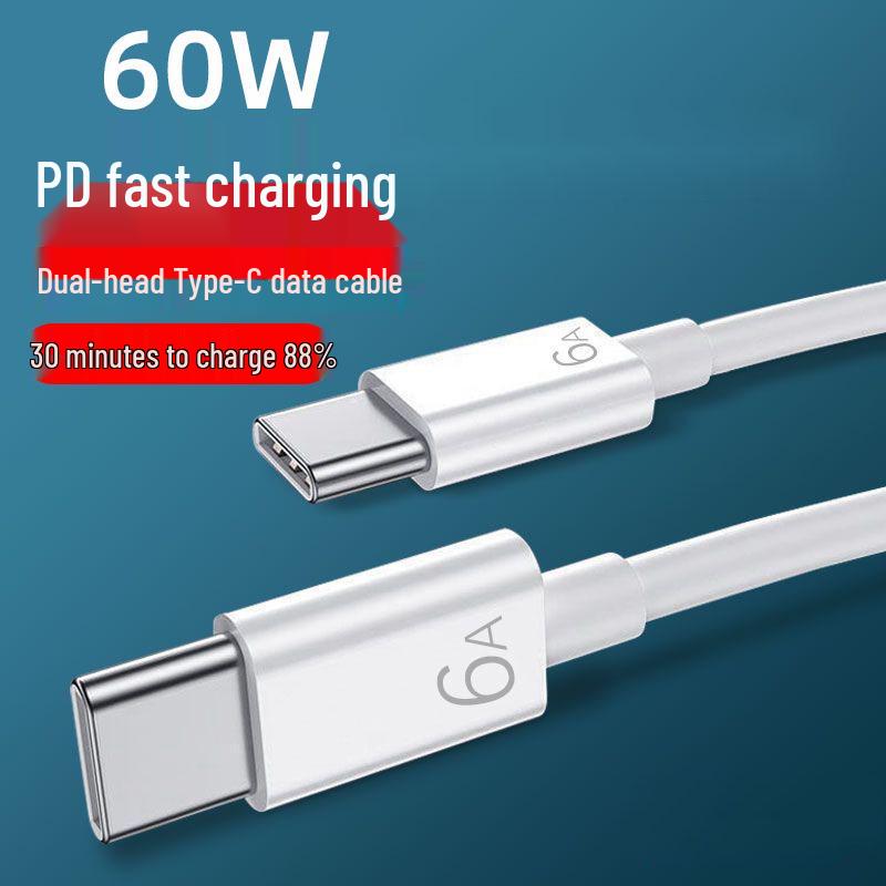 Braided 120W Fast Charging Dual Type-C Cable for Apple 15 & Huawei 10A Laptops