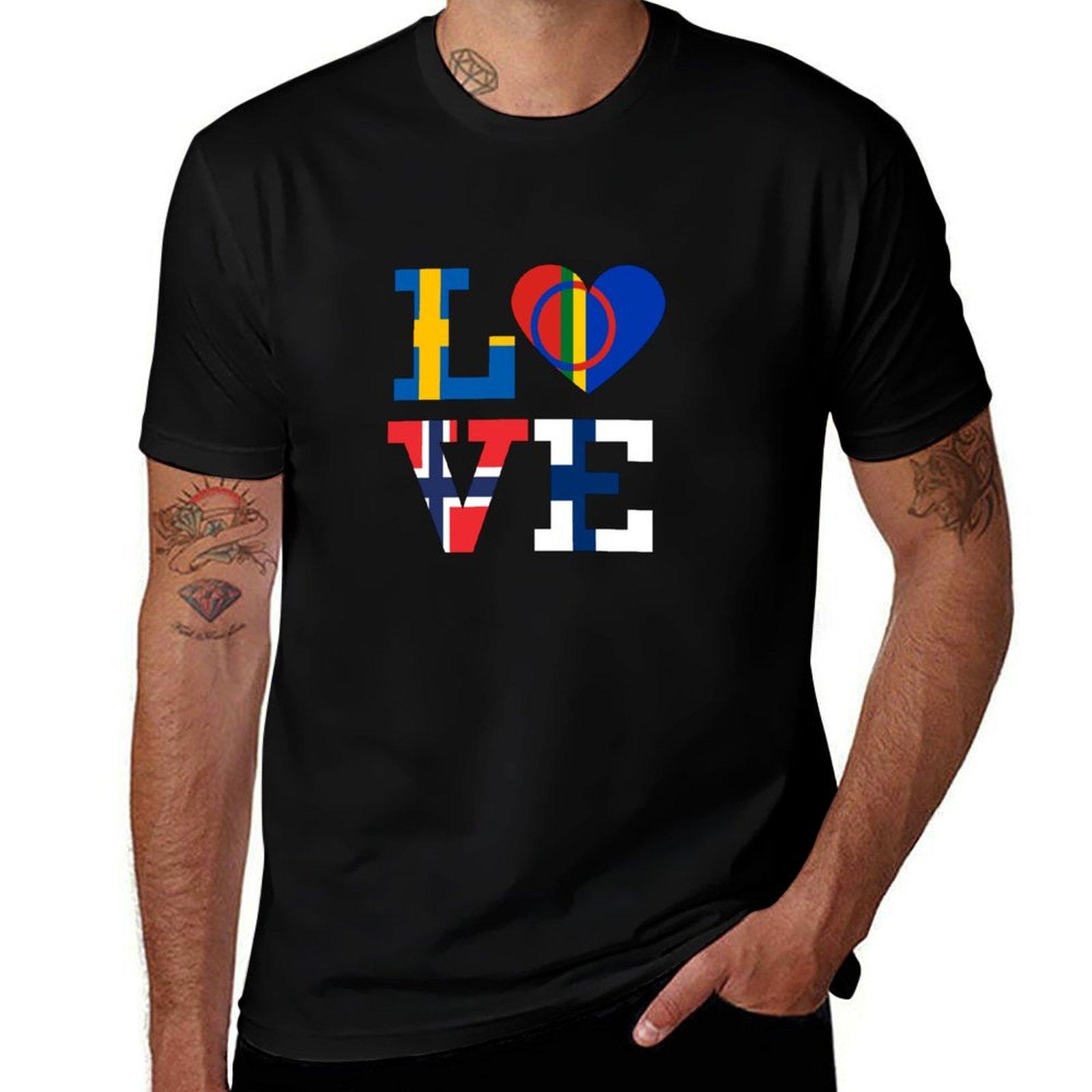I Love Sami, Sami in finland, sapi in norway, sami in sweden T-Shirt Large Size Casual Short Sl XL