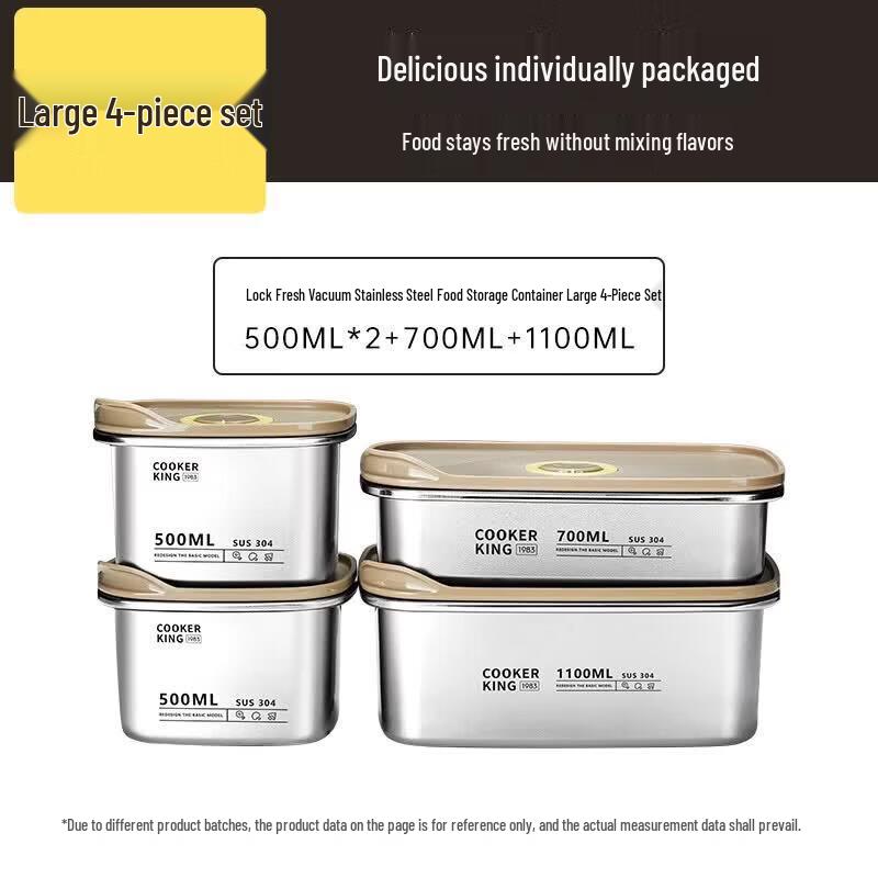 COOKER KING 304 Stainless Steel Food Storage Container Set