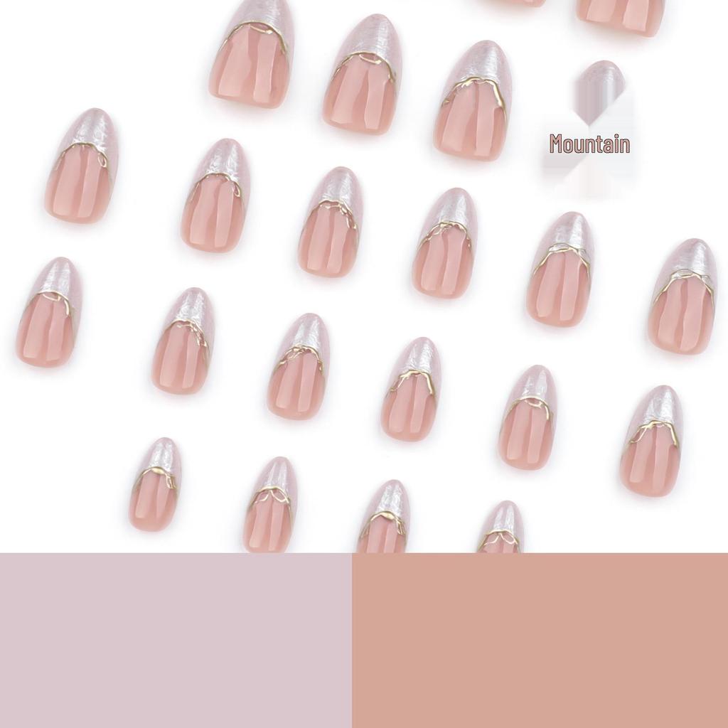Almond Shape White Gradient 3D Nail Tips