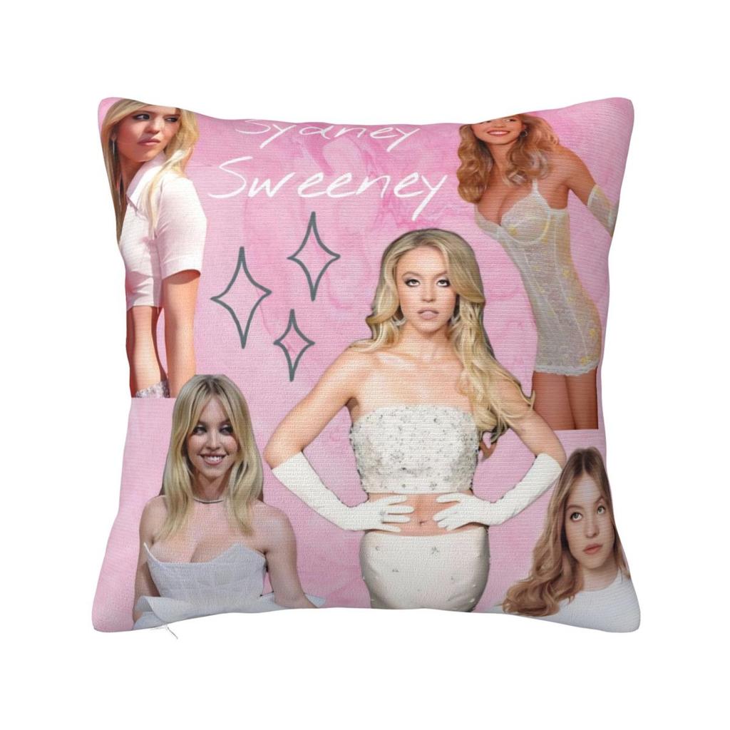 Sydney Sweeney American Actress Photo Pillow Cover Cushion Cover Square Pillow Case Pillowcases For Sofa Bedroom Home Decor