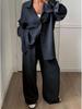 "2026 European & American Casual Cotton-Linen Two-Piece Set: Loose Long-Sleeved Shirt & Pants”