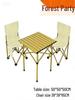 Khaki Portable Outdoor Folding Table and Chair Set with Storage Bag for Camping, Picnics, and Forest Parties.