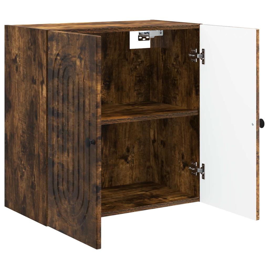 Wall Mounted Cabinet Smoked Oak Finish 59 x 31 x 60 cm Engineered Wood