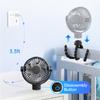 KW42 Octopus Fan Portable 360 ° Adjustable Detachable Baby Cart Fan with Night Light Outdoor Camping Home Use.