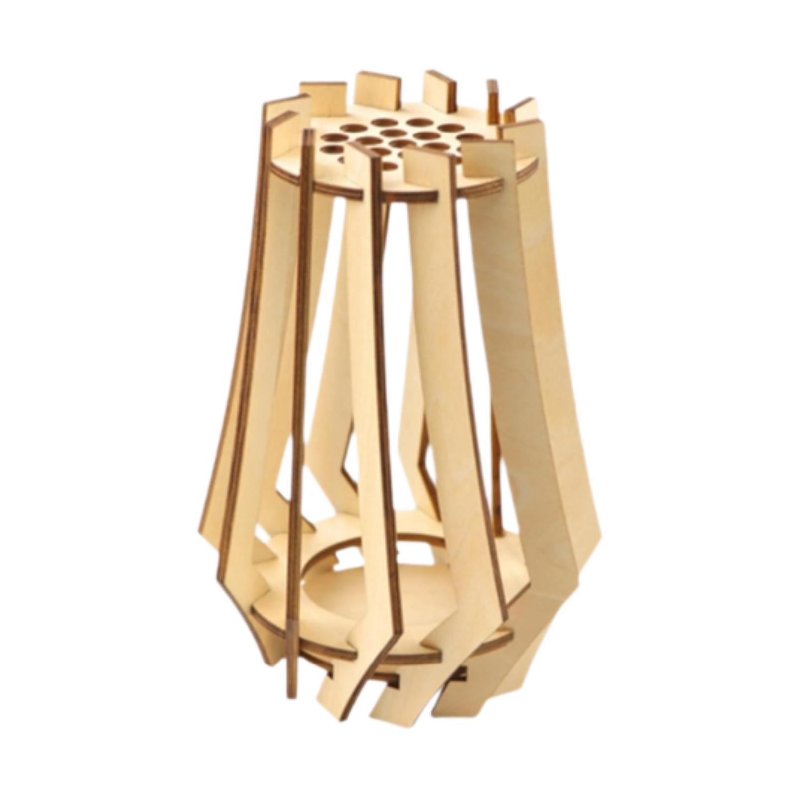 Flower Building Set Floral Container Gift Decorative Crafts Unique Home Decor Wooden Puzzle Flower Vase 3D Puzzle Flower Vase