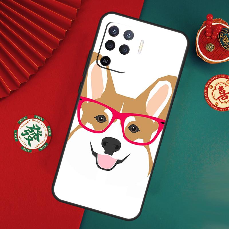 Cartoon Corgi Dog Case For Oppo A76 A16 A96 A17 A60 A40 A80 A98 A58 A78 A18 A38 A57 A74 A54 A94 A15 A5 A6 Pro