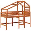 Loft Bed Frame Wax Brown 90 X 190 Cm Solid Pine Wood