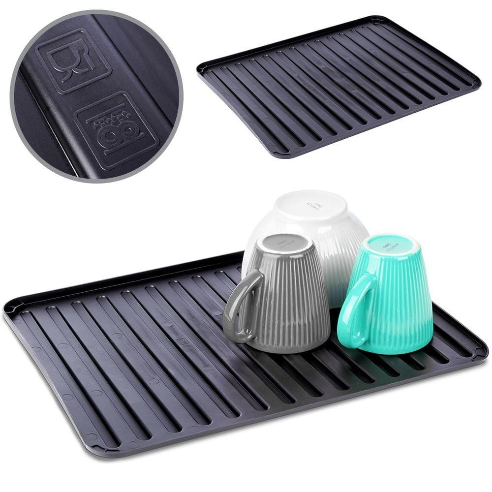 Black Dish Drying Mat 39.5x30.5 Cm