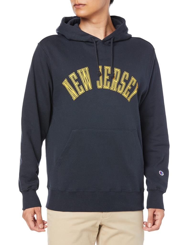 Champion Men's Long Sleeve Graphic Print Hooded Sweatshirt, Navy, Size XL, C3-W120