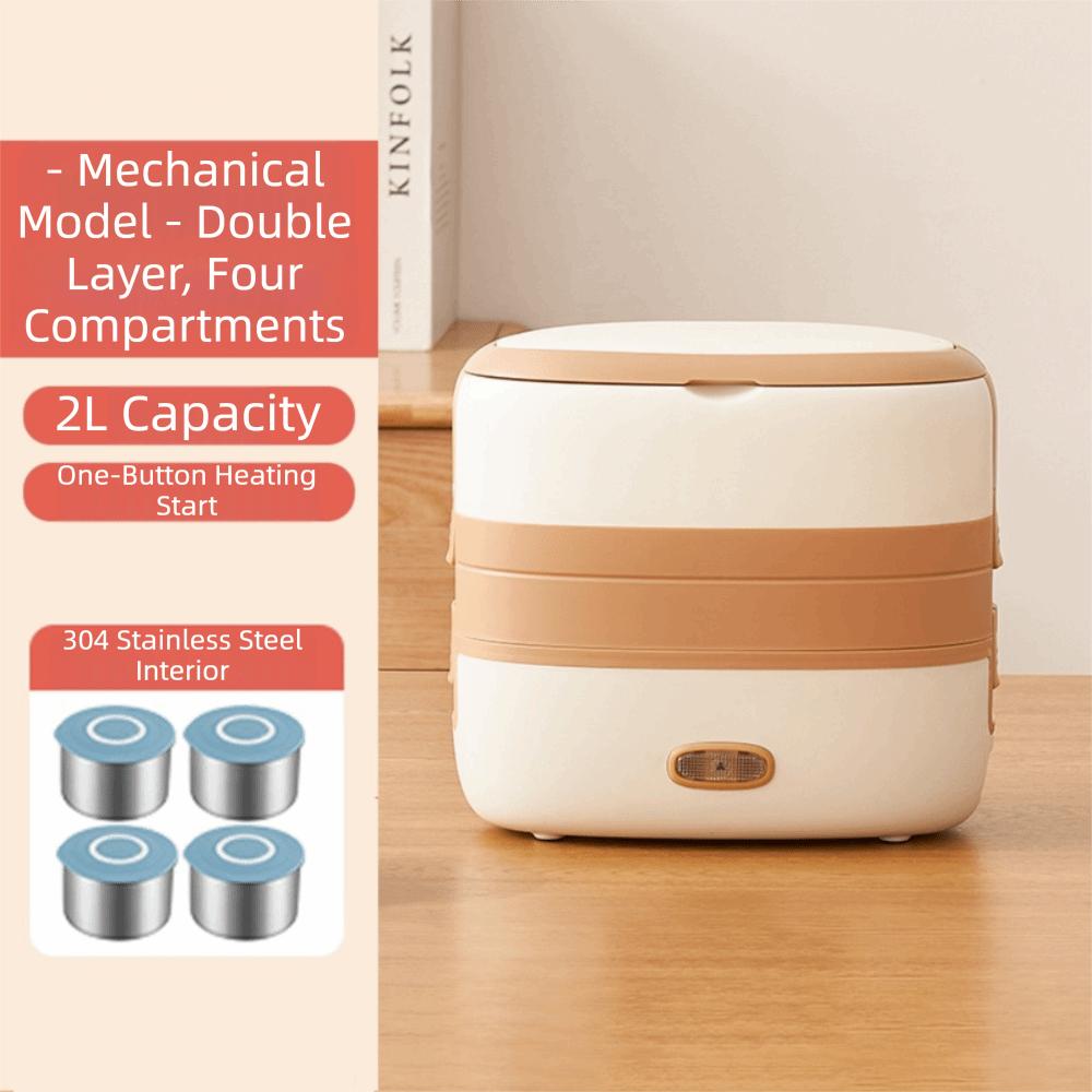 2LCapacity Food Warmer Rechargeable Hot Meal Container Portable Electric Heated Lunch Box  School