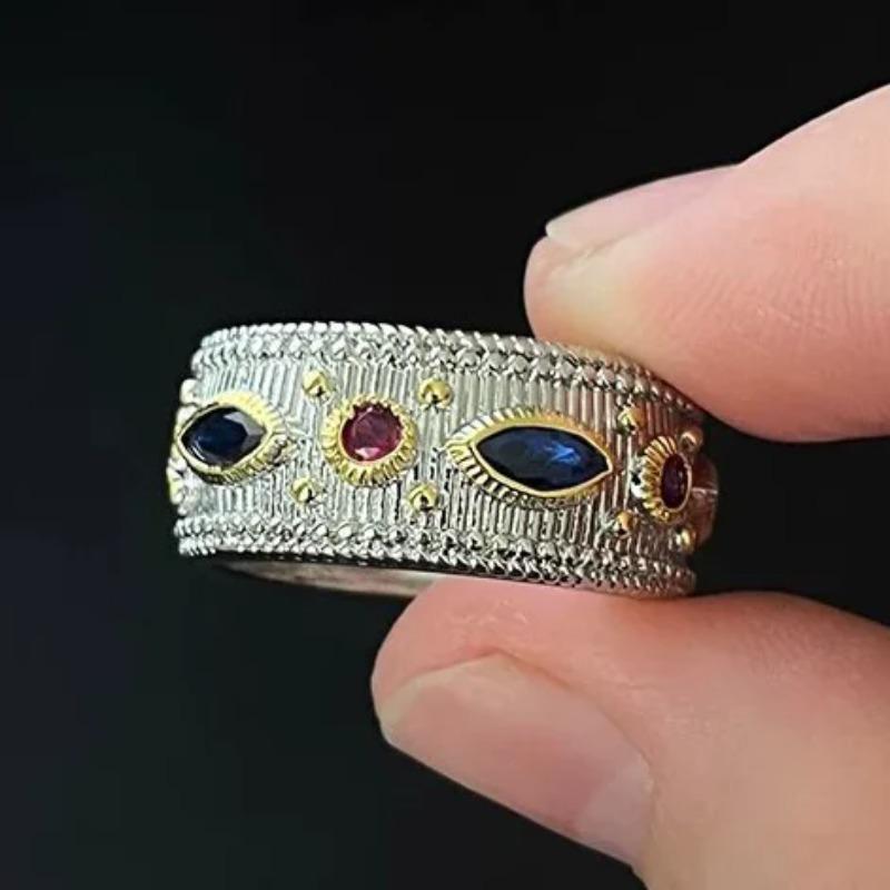 Sam Panda 925 Silver Rings For Women Men Fine Jewelry Finger Adjustable Open Vintage Chain Ring For Party Birthday Gift