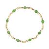 Bracelet Plaqué Or Argent 925 Bambou & Perles Jaspe 4mm avec Jade Hetian pour Femmes