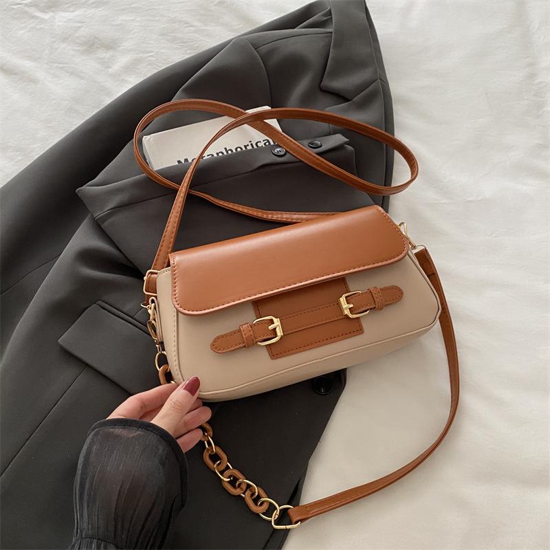 

Сумка-мессенджер на одно плечо из швейных ниток, универсальная женская сумка с клапаном, маленькая квадратная сумка коричневый