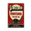 Vintage Metal Tin Sign Dinosaur Retro Wall Art Man Cave Decor