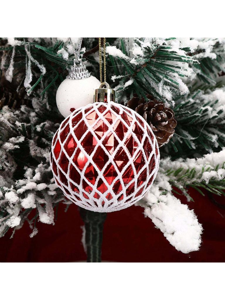 6pcs/Lot 6cm/2.4Inch Christmas Tree Decoration Color Hollow Balls Ornaments Hang Bauble Ball For Home Bar Party Decoration