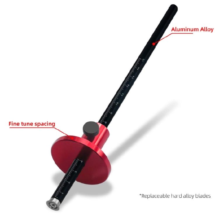 Clear Readable Scale Aluminum Woodworking Carpentry Layout Scriber Line Marking Gauge Ruler Suitable for Woodworking Use