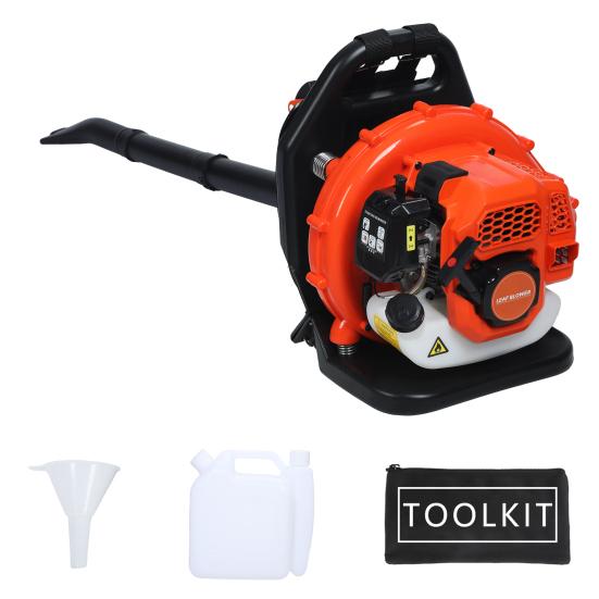 52CC Gas Backpack Leaf Blower, 2-Stroke Engine 550CFM Commercial-Grade Dust Blower, Patio Cleaning Lawn Care Yard Work Landscaping Snow Removal