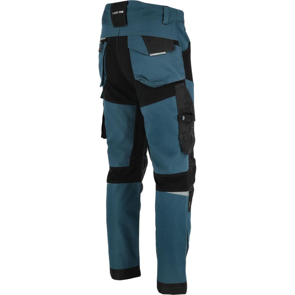 Turquoise-Black Trousers with Stretch Inserts, "2XL", Ce, Lahti