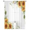 Sunflower Watercolor Sheer Curtains Bedroom Voile Curtain Living Room Window Sheer Curtains Kitchen Tulle Drapes
