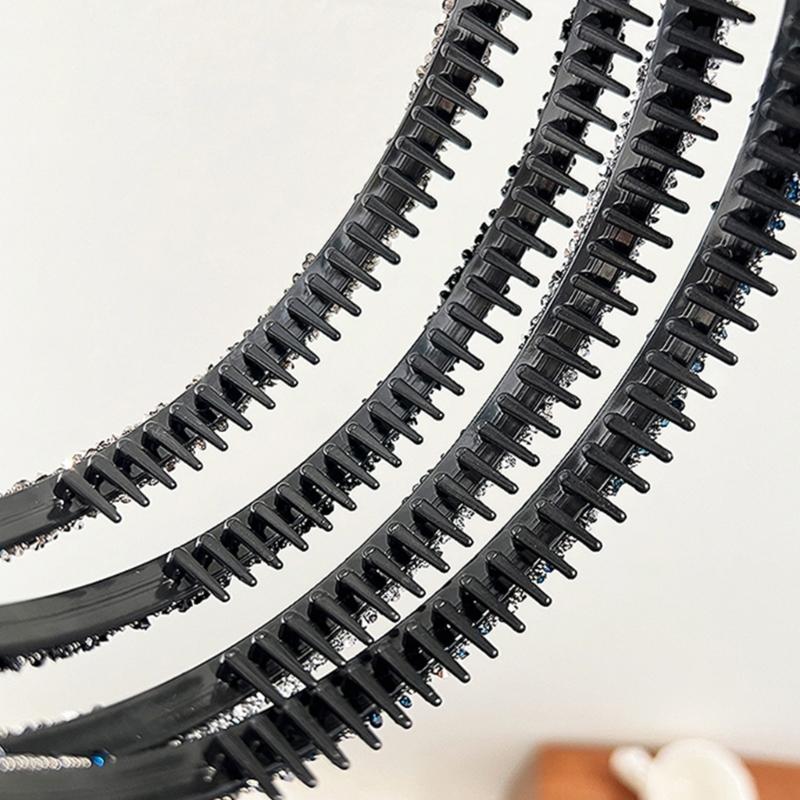 Rhinestones Headband NonSlip Crystal Teeth Comb Hairband Fashionable Hair Bands For Women Girl Face Washing Everyday Use