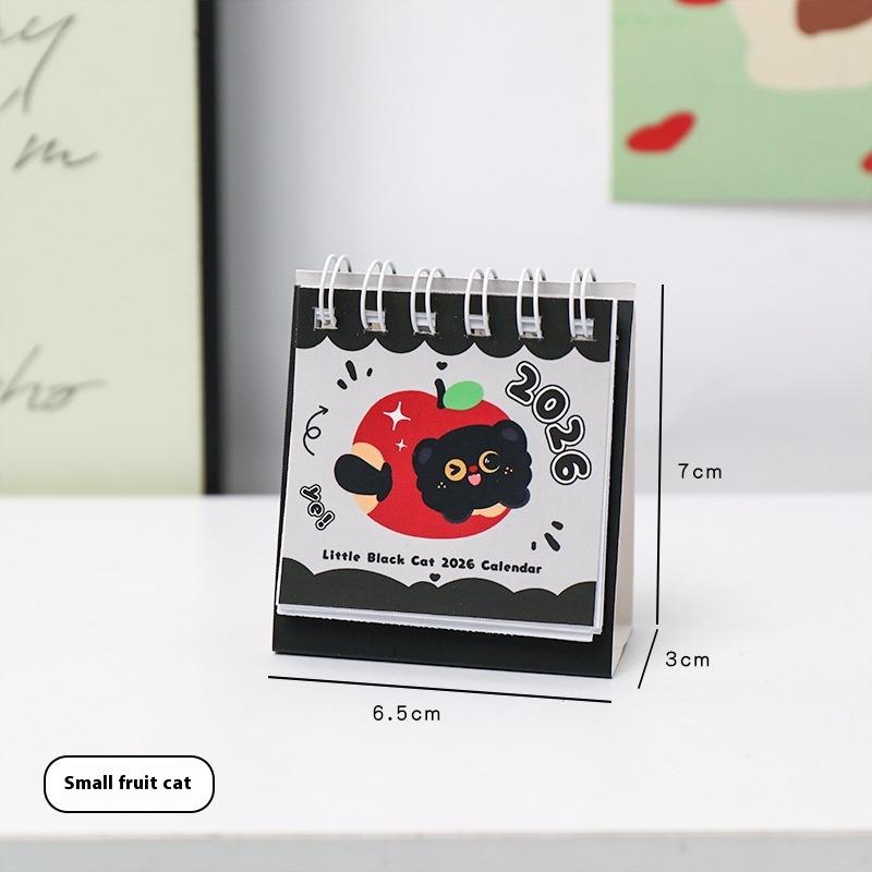 2026 Mini Simple Cute Cartoon Pattern Small Desk Calendar Pocket Portable Calendar Punch Plan Desktop Decoration