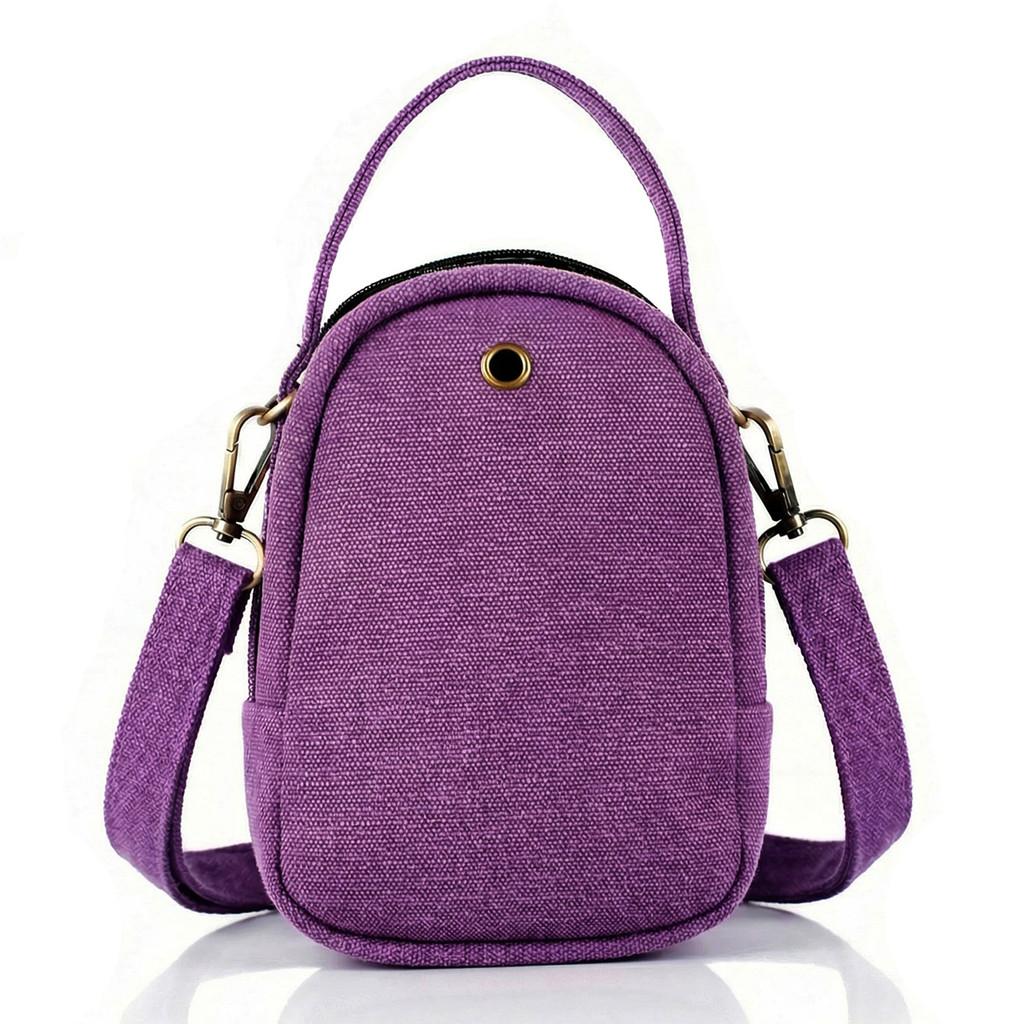 Ethnic Style Embroidered Canvas Bag With Zipper Pockets For Daily Use