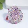 Big Oval Pink Zircon Cute Egg Shape Stone Rings For Women CopperColor Promise Engagement Wedding Bands Bridal Jewelry Girl Gift