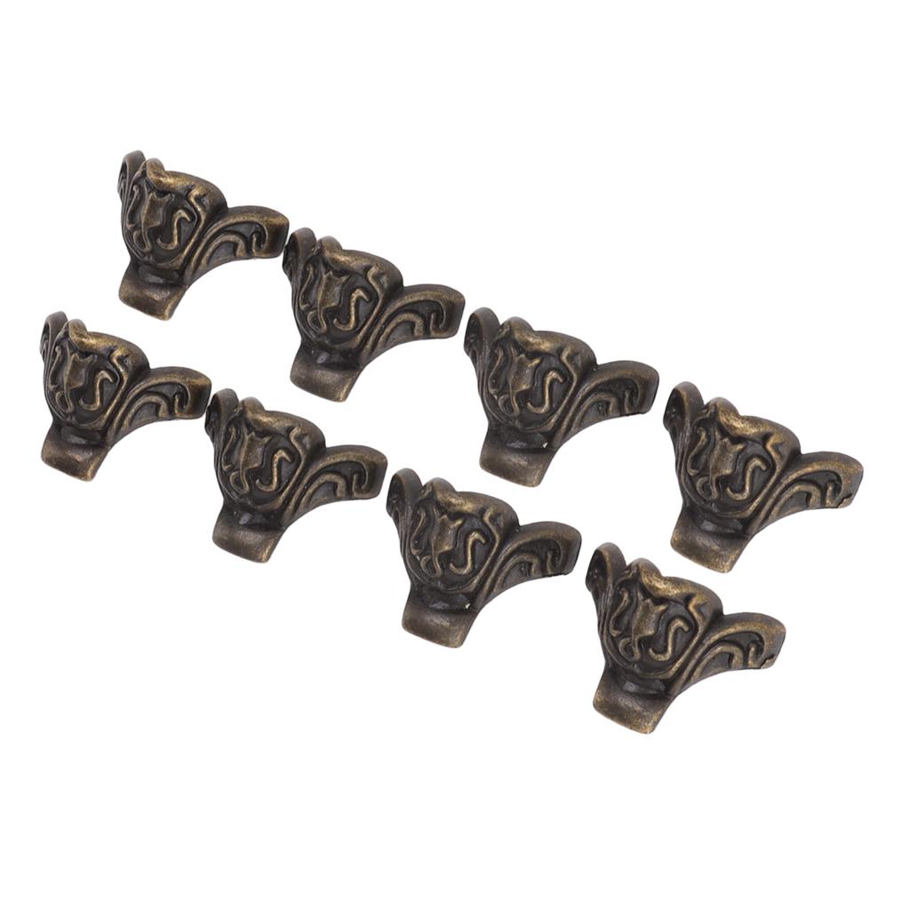 8pcs Jewelry Case Hardware Feet Bronze Zinc Alloy Decorative Legs Corner Protector Feet for Boxes Small Cabinets