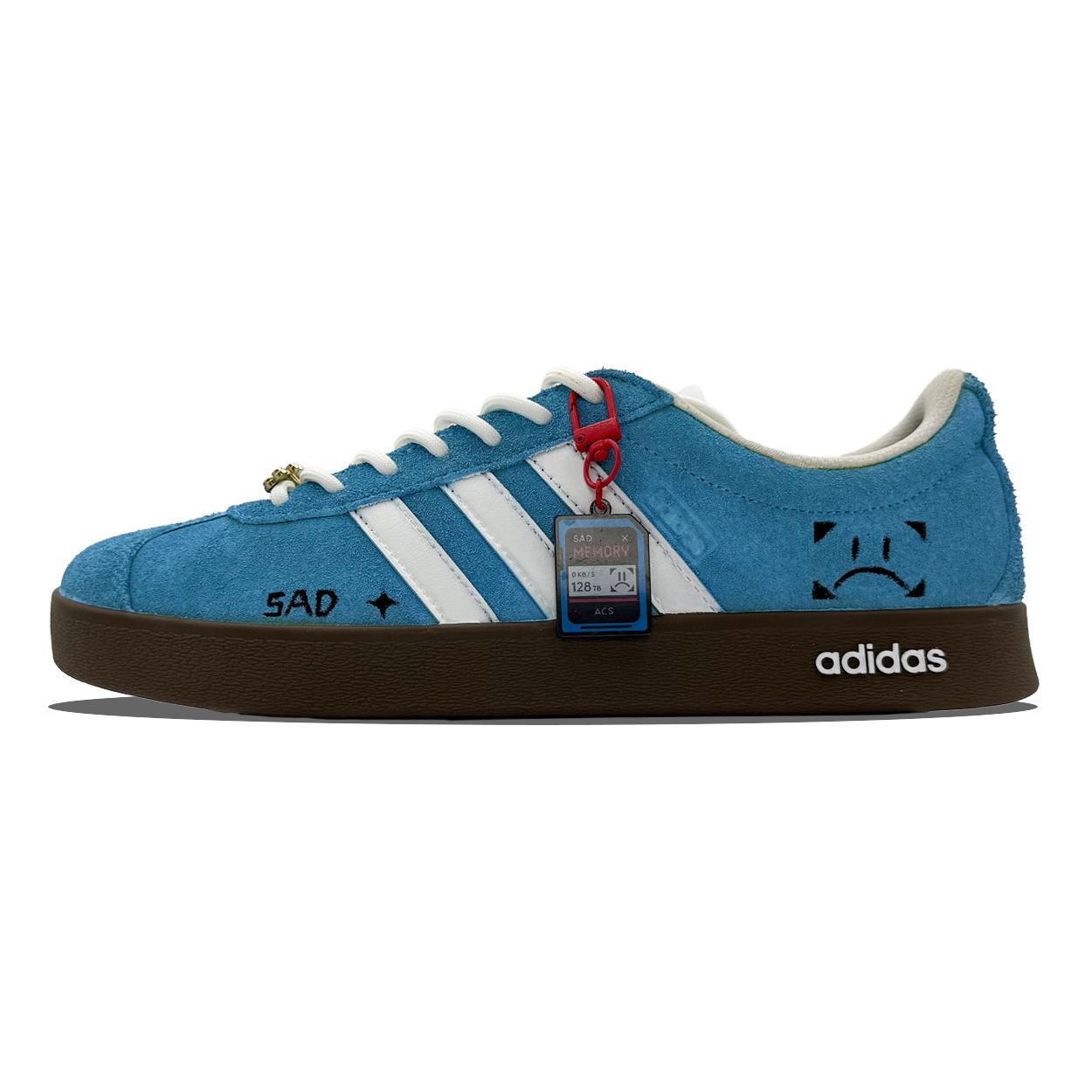 

Adidas Vl Court Classic Melancholic Blues, Vintage Versatile, Cartoon Hand Drawn, Minimalist Fashion JS3003(Team2091-) 38⅔