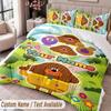 Custom Name Text 3Pcs Bedding Set Hey Duggee Duvet Cover And Two Pillowcases