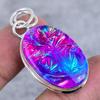 Pink Triplet Opal Gemstone Handmade 925 Sterling Silver Pendant 1.81" E5D64