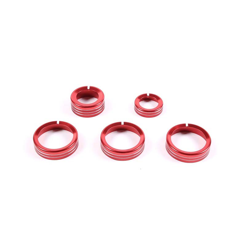 For Hummer H3 2005-2009 Aluminum Alloy Silver/Red Car Modeling Center Control Knob Ring Trim Cover Car Interior Accessories