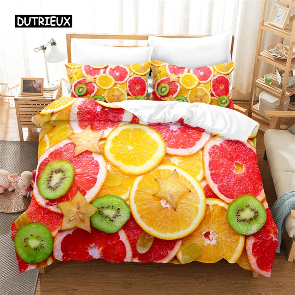 

Summer Fruit Queen Bedding Set Duvet Cover Set Bedding Digital Printing Bed Linen King Size Duvet Cover Set Bedding Sets Tool EU single(135x200cm)