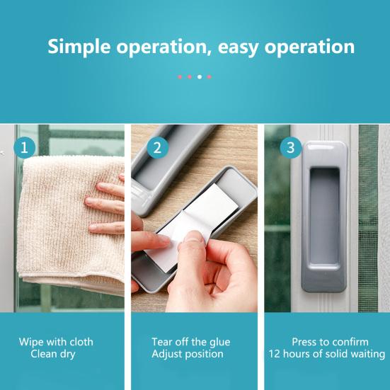 1 Pair Cabinet Handle Punch-free Self-adhesive Cabinet Cupboard Door Pull Handle Home Supply