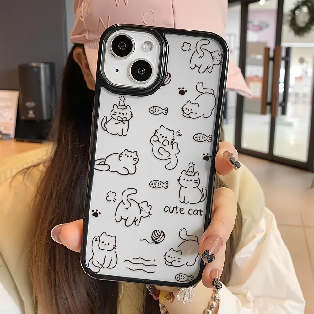 Acrylic Phone Case for iPhone 11 12 13 14 Pro 12 14 16 Pro Max for Samsung A16 A36 A56 S24 FE High-quality Painted Anti-fall Mobile Phone Case