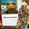 Creative Gift for Turtle Lovers 2025 Themed Wall Calendar, 12 Month Hanging Planner with Thick Decorative Animal Art Calendar Cotton Pulp Paper