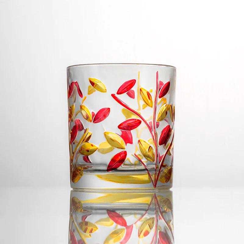 

Italy Murano Design Colored Whiskey Glass Laurel Leaves National Essence Zecchin Crystal Drink Cup Old Fashioned Beer Mug Teacup 260ml