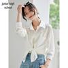 Damen Transparentes Langes Ärmel Casual Hemd