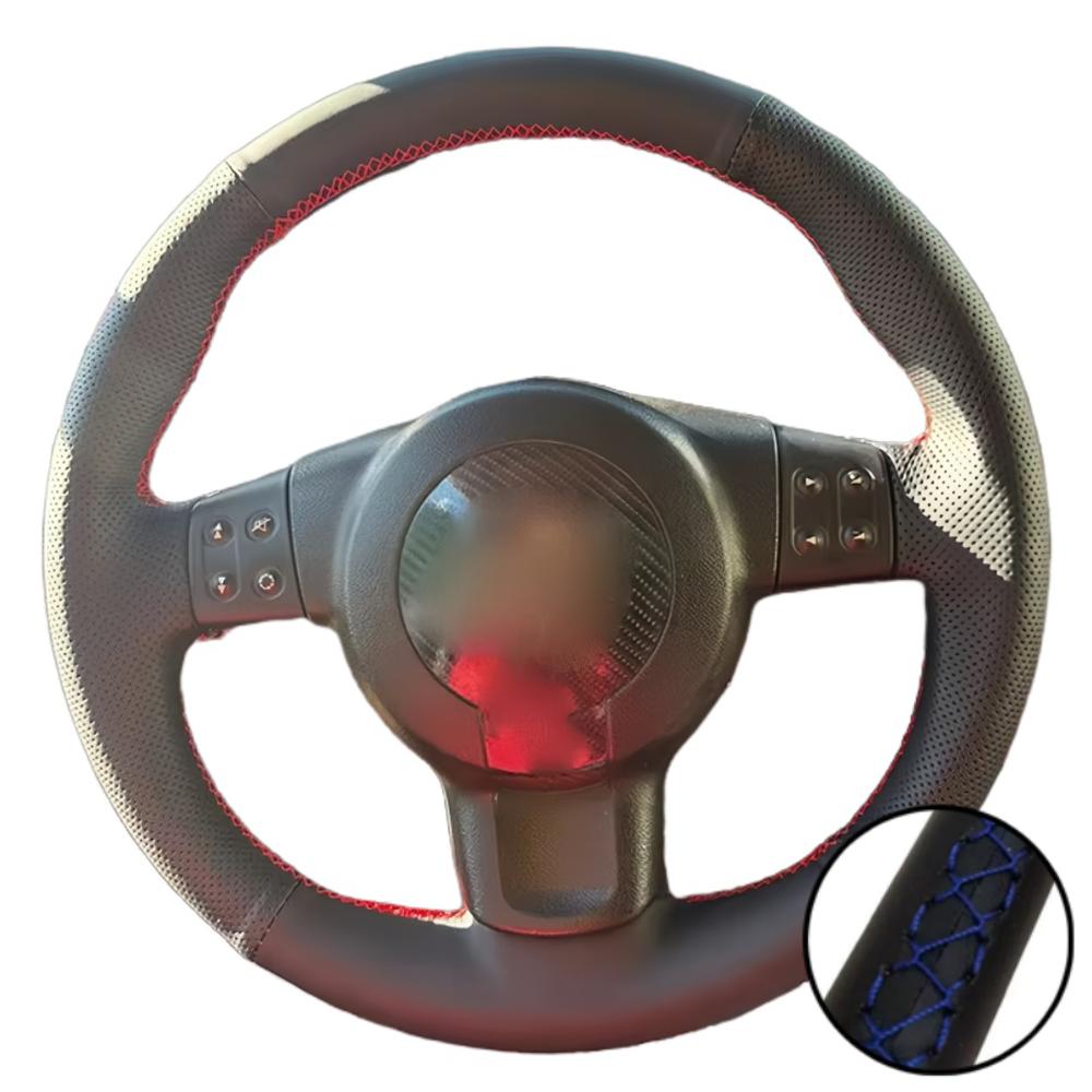 Hand Stitched Black Microfiber Leather Steering Wheel Cover For Seat Leon (Mk2) 2006-2008 Ibiza (6L) 2007 Car Accessories