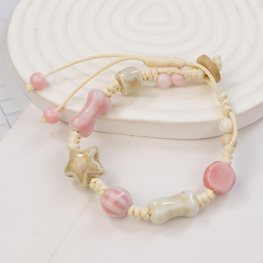 Ceramic Heavy Industry Weaving Star Small Fresh Sweet Bracelet Couple Student Girlfriend Weaving Hand