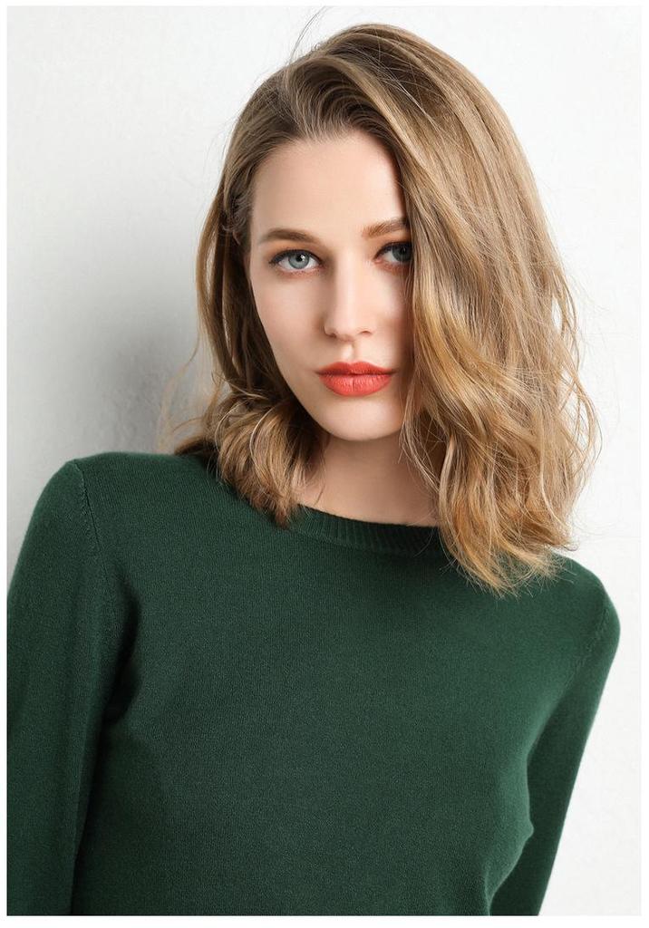 New Autumn Winter Women's Plus Size Round Neck Long Sleeve Knitwear Base Layer