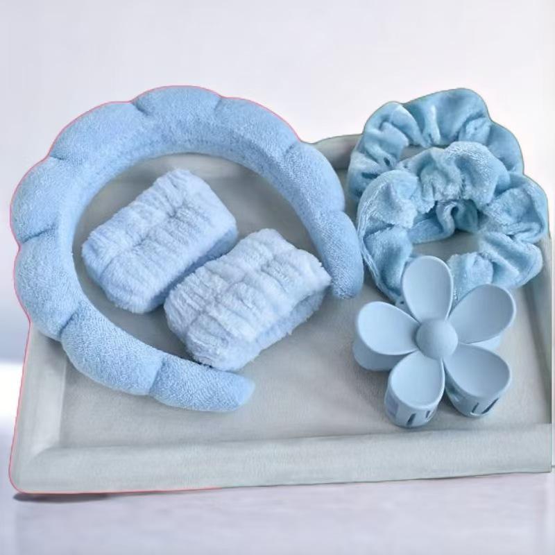 16-Piece Multi-Color Soft Headband and Hair Clip Set with Bowknot Washband and Elastic Hair Ties